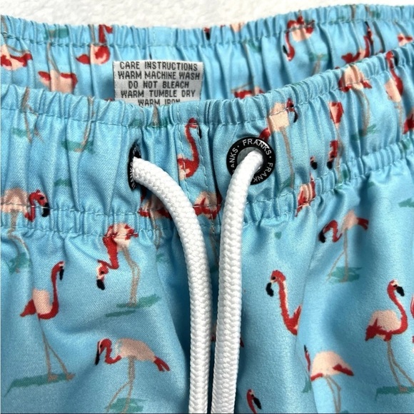 Franks Australia Men Sz L Pink Flamingos Print Swim Trunks Mesh Lined Beach - Picture 7 of 12